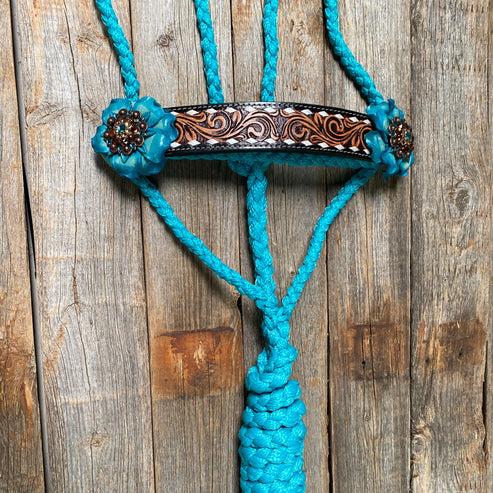 Rodeo Drive Turquoise Mule Tape Halter - Teal/Champagne/Topaz #MT210