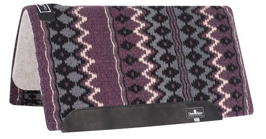 Classic Equine Wool Top Pad 32x34 - Avbergine and Charcoal