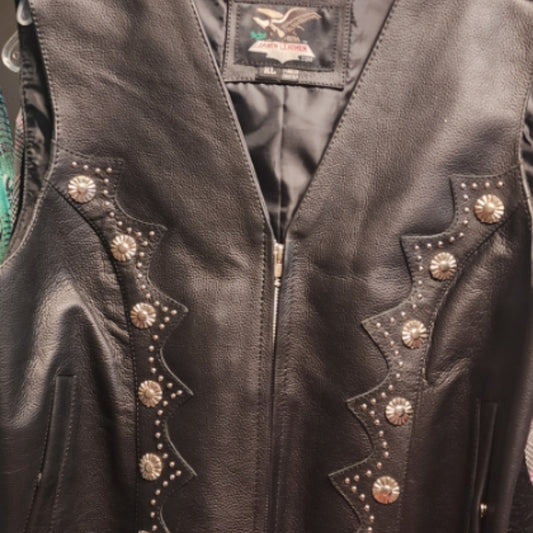 Western Leather Vest - Women's XL